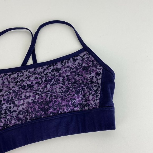 Champion Purple Printed Athletic Sports Bra Gym M - Picture 4 of 7